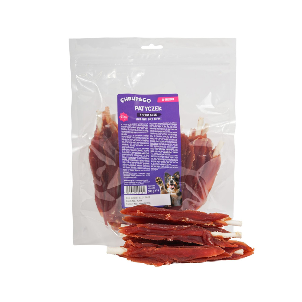 CHRUP&GO Szaszłyk z Piersią Kaczki 500g Przysmak dla Psów Dorosłych